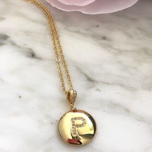 Initial Necklace / Micro Pave Letter / P